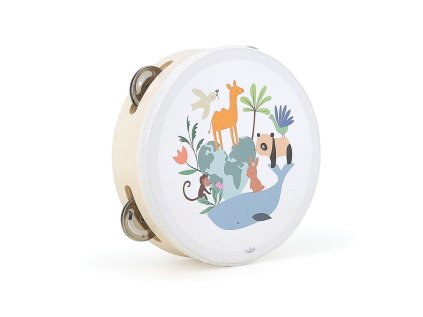 Vilac Drevená tamburína Zvieratá sveta Sarah Betz