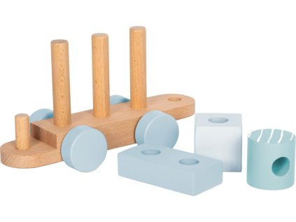 small foot Nasadzovanie Drevený vláčik modrý