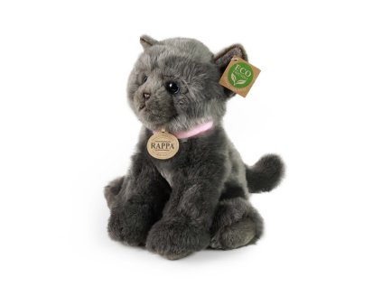 Rappa Plyšová mačka sivá 25 cm ECO-FRIENDLY