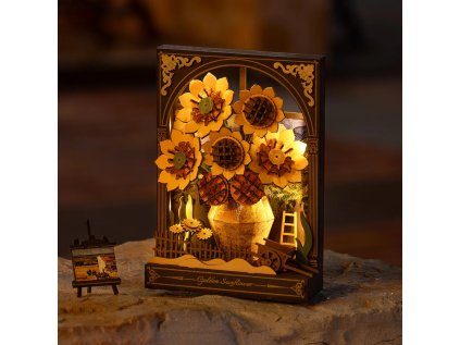 RoboTime 3D drevená skladačka Zlaté slnečnice