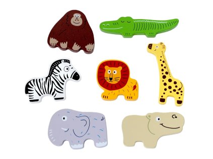 2Kids Toys Drevené puzzle Safari prepojiteľné