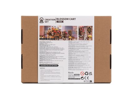 RoboTime 3D drevená mechanická skladačka Kvetinový vozík