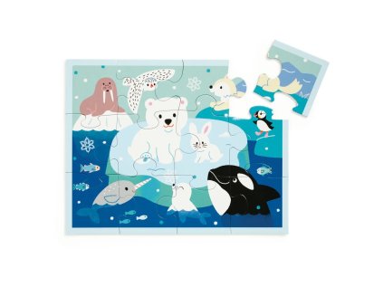 Mudpuppy Puzzle v taštičke Ľadový priatelia 12 dielikov