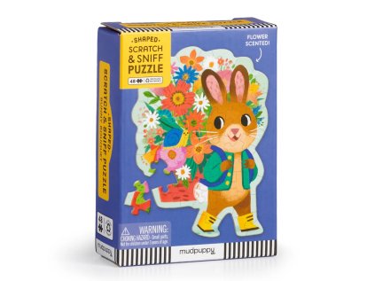 Mudpuppy Puzzle s blahoželaním Zajačik s kyticou