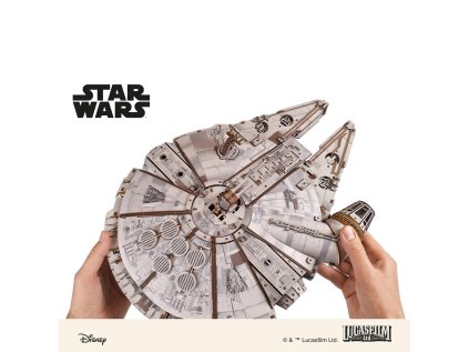 Ugears 3D drevená mechanická skladačka Star Wars Millennium Falcon