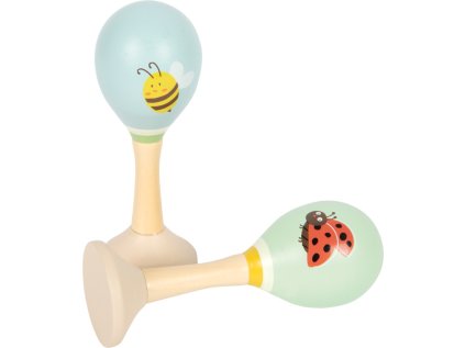 small foot Drevené rumba gule Včielka a Lienka sada 2 ks