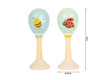 small foot Drevené rumba gule Včielka a Lienka sada 2 ks