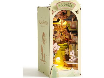 ROBOTIME Rolife DIY 3D Zarážka na knihy: Opadávající sakura s LED osvětlením 240 dílků