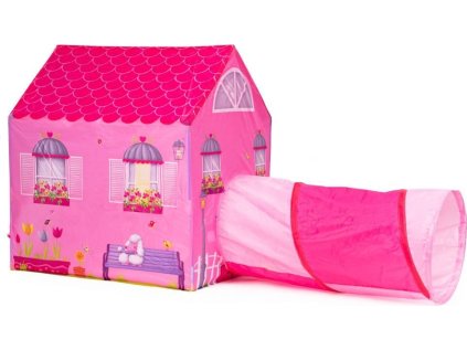 ECOTOYS Dětský stan na hraní s tunelem Domeček