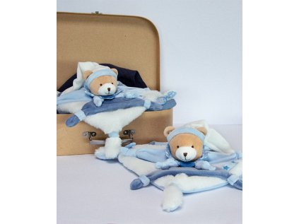 Doudou Darčeková sada - plyšový medvedík muchláčik s čiapočkou - poškodený obal