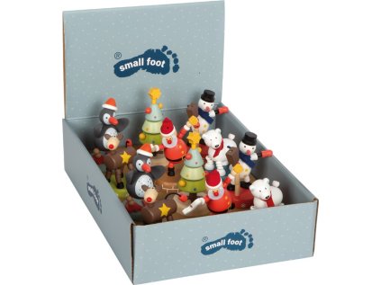 small foot Drevená vianočná mačkacia figúrka 1 ks