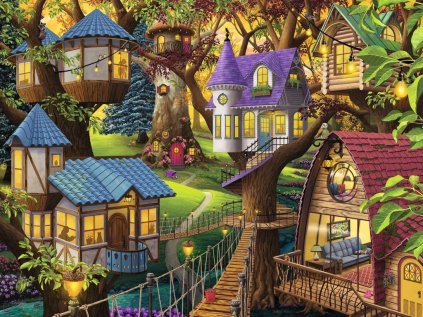RAVENSBURGER Puzzle Soumrak v korunách stromů 1500 dílků