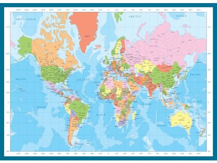 EUROGRAPHICS Puzzle Mapa světa 1000 dílků