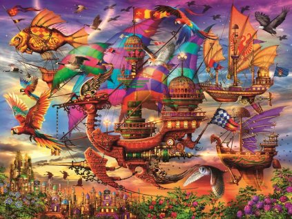 RAVENSBURGER Puzzle Mystická létající loď 1500 dílků