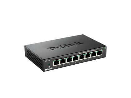 Internetový prepínač D-link DLK S108 s 8 portami 10 / 100Mb kovové puzdro