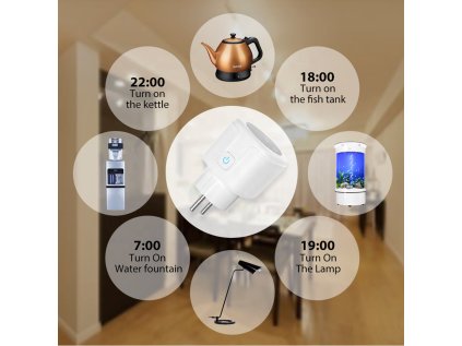 Inteligentná WiFi zásuvka PNI SmartHome WP800, ovládanie cez internet, aplikácia Tuya Smart, kompatibilná s Amazon Alexa a Google Home, meria spotrebu energie
