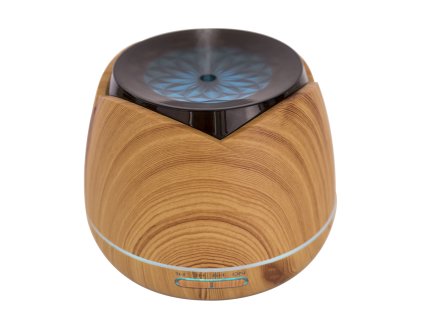 Difúzor na aromaterapiu PNI HU180 pre éterické oleje, ultrazvuk, 400 ml, časovač, 7 farieb LED, automatické zatváranie, drevo