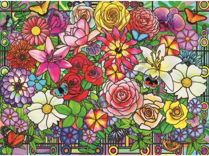 RAVENSBURGER Puzzle Květinový svět Tiffany XXL 100 dílků