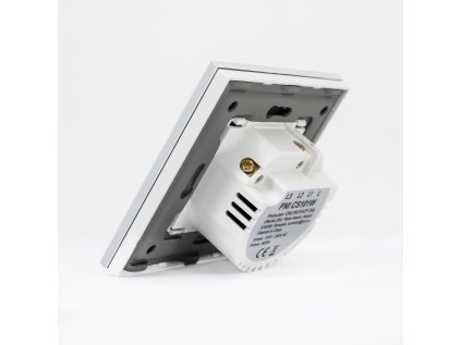 Jednoduchý rebríkový spínač a krížový spínač s dotykovým PNI CS101W zo skla, biely s LED indikátorom, 800W