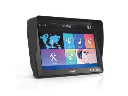 GPS navigačný systém PNI L710 PRO so slnečnou clonou, 7 palcový, 800 MHz, 256 MB DDR, 16 GB interná pamäť, FM vysielač, vrátane dvoch nabíjačiek do auta