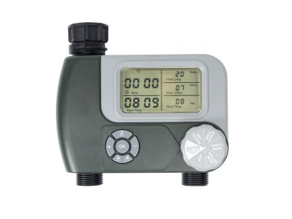 Závlahový programátor PNI WT10, LCD displej, 3/4 pripojenie, 2 výstupy, zelený