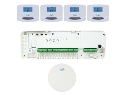 Wi-Fi automatizačná súprava PNI CT28 Pro 4 pre podlahové vykurovanie, mobilná aplikácia Tuya Smart, 4 riadiace jednotky a internetový rozbočovač v cene