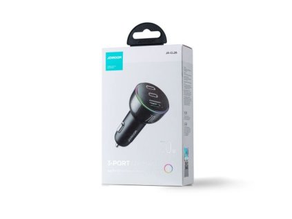 Joyroom Car Charger 3-in-1, (C+C+U) Bluetooth Fm Transmitter, PD 70W, Black (JR-CL26)