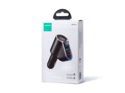 Joyroom Car Charger 4-in-1, Bluetooth Fm Transmitter C+C+U+Cigarette, PD 150W, Black (JR-CL21)
