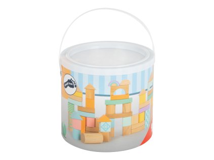 small foot Drevené kocky pastelové 50 ks - poškozený obal