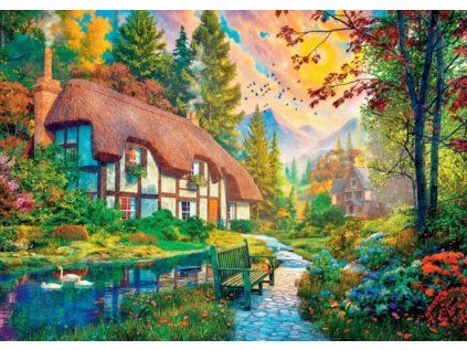 puzzle domek u reky 2000 dilku 254402