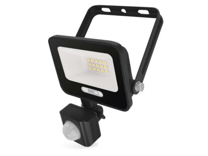 LED reflektor GLARO s pohybovým čidlom, 10 W, čierny, IP54, 1000 lm, neutrálna biela