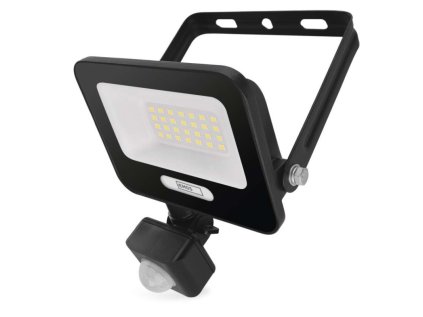 LED reflektor GLARO s pohybovým čidlom, 50 W, čierny, IP54, 2000 lm, neutrálna biela