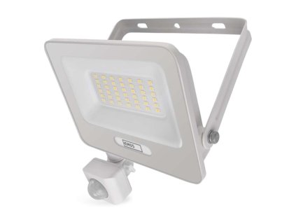 LED reflektor GLARO s pohybovým čidlom, 30 W, biely, IP54, 3000 lm, neutrálna biela