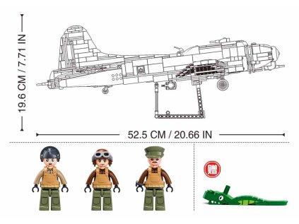 Sluban Model Bricks M38-B1367 Americký bombardér B-17G v mierke 1:44