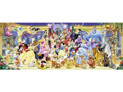 RAVENSBURGER Panoramatické puzzle Disney: Skupinové foto 1000 dílků