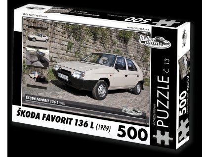 RETRO-AUTA Puzzle č. 13 Škoda Favorit 136 L (1989) 500 dílků