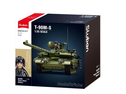 Sluban Model Bricks M38-B1377 Tank T-90M-S v mierke 1:35
