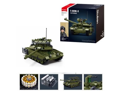 Sluban Model Bricks M38-B1377 Tank T-90M-S v mierke 1:35