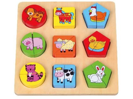 BABU Vkládačka Domácí zvířátka a tvary