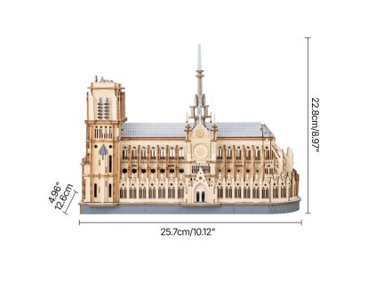 RoboTime 3D drevená skladačka Parížska katedrála Notre-Dame