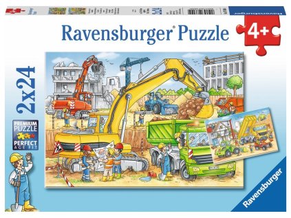 RAVENSBURGER Puzzle Práce na stavbě 2x24 dílků