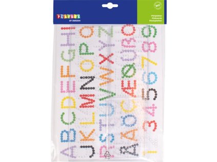 PLAYBOX Podložky pro zažehlovací korálky 3ks - Písmena a číslice