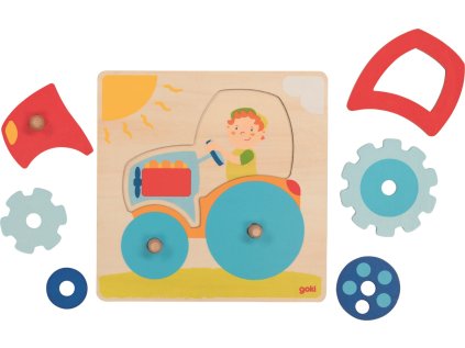 drevene puzzle traktor 6 dilku 184832
