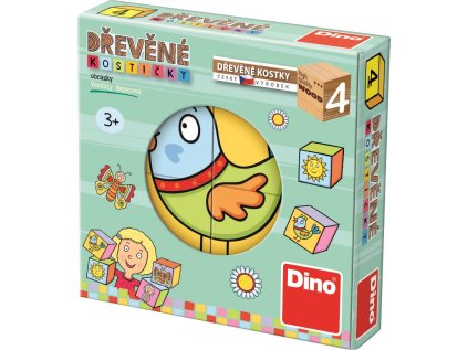 DINO Obrázkové kostky pro nejmenší dětičky, 4 kostky