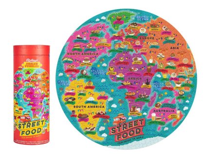 RIDLEY'S GAMES Kulaté puzzle Pro milovníky rychlého občerstvení 1000 dílků