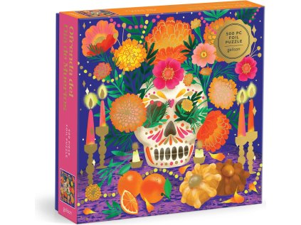 GALISON Metalické čtvercové puzzle Oltář ke Dni mrtvých 500 dílků