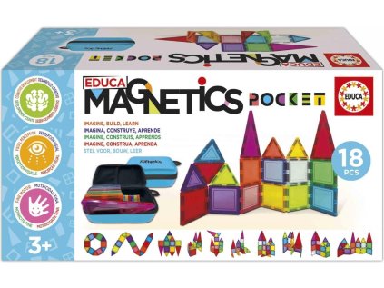 EDUCA Magnetická stavebnice Magnetics v pouzdře 18 dílků