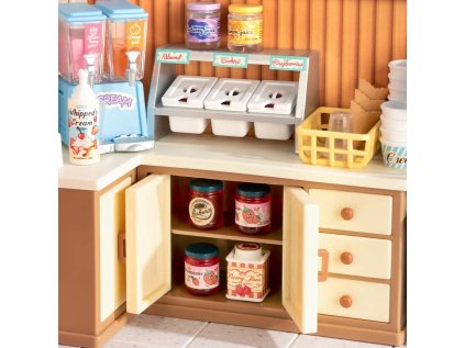 RoboTime 3D drevená skladačka Miniatúra domčeka Predajňa zmrzliny