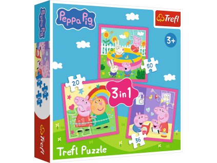 TREFL Puzzle Prasátko Peppa: Přátelé 3v1 (20,36,50 dílků)