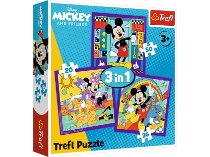 TREFL Puzzle Mickey Mouse a přátelé: Veselá parta 3v1 (20,36,50 dílků)